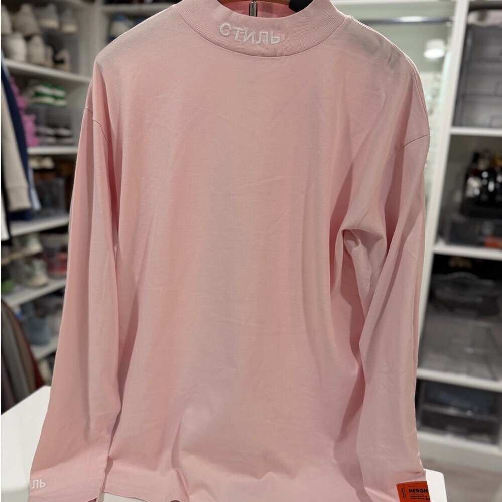 Heron Preston Pink Long Sleeve Top Size Small